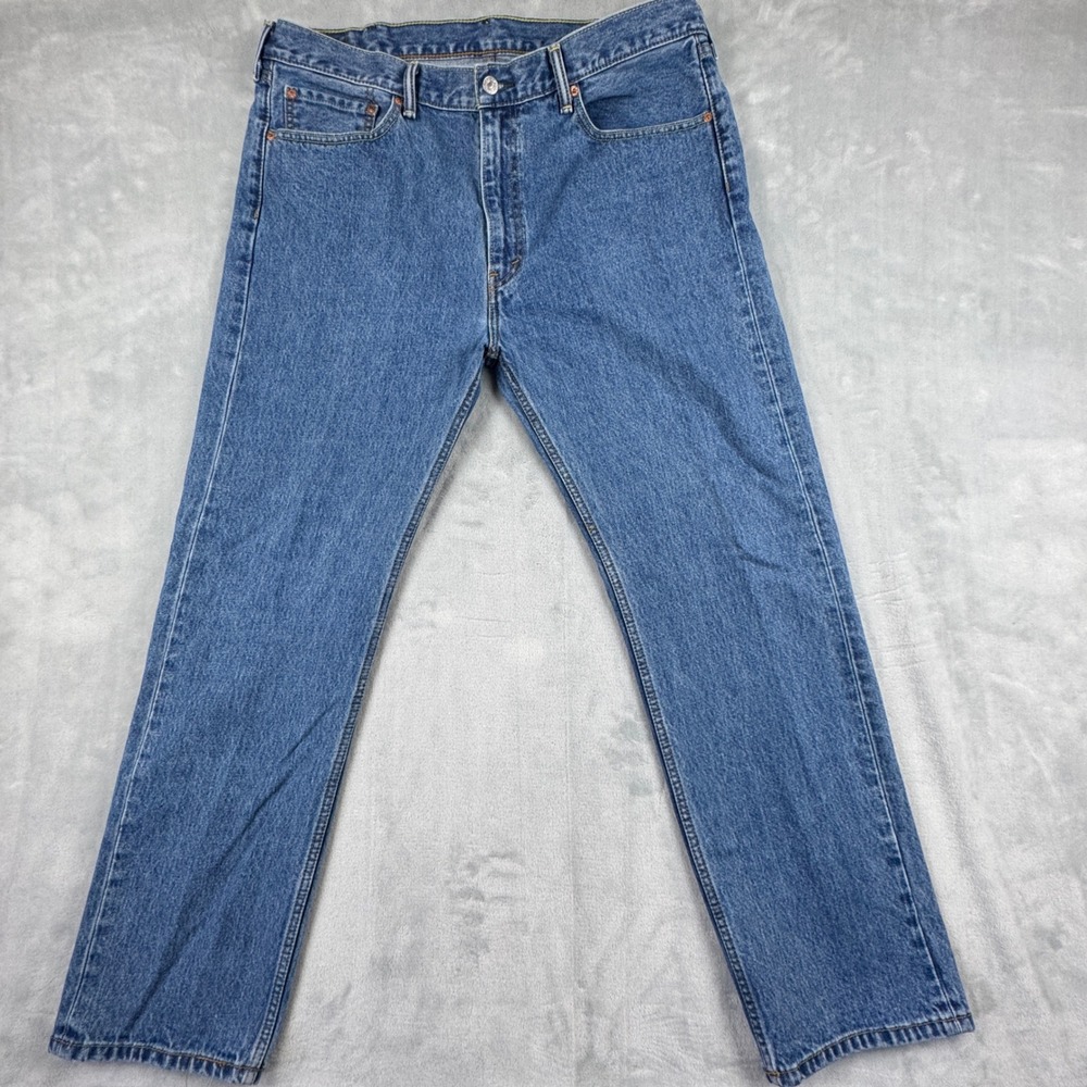 Levi's 505 Men's Regular Fit Straight Leg Blue Denim Jeans Size W40 L32